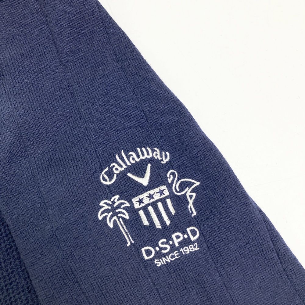 サイズ：L CALLAWAY キャロウェイ 2025年モデル 半袖ニットセーター  ネイビー系 [240101493889] ゴルフウェア レディース ストスト サイズ：L CALLAWAY キャロウェイ ニットセーター ネイビー系