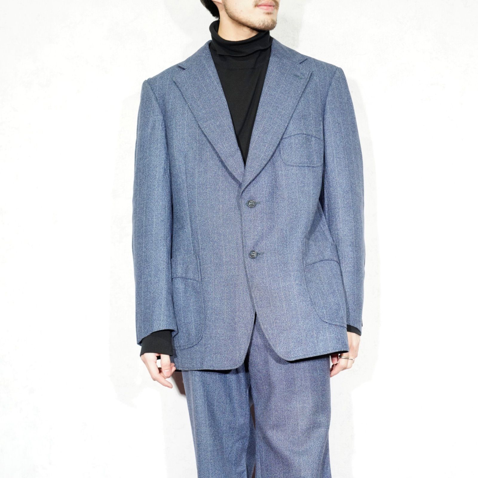 EU VINTAGE Facis VENTANNI STRIPE PATTERNED WOOL SET UP SUIT
