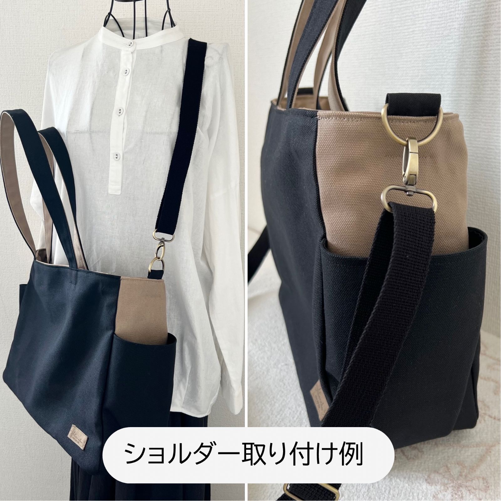 XLサイズ】〈底板付き〉カーキオリーブ8号倉敷帆布使用大きめバッグ