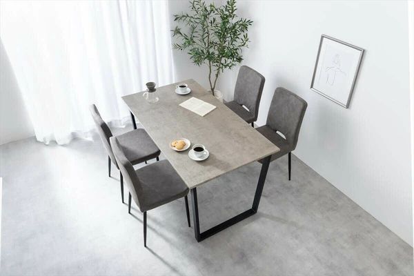 5点セット 幅140cm 石目調 ダイニングセット テーブル チェア4脚 モダン スタイリッシュ 北欧風 おしゃれ