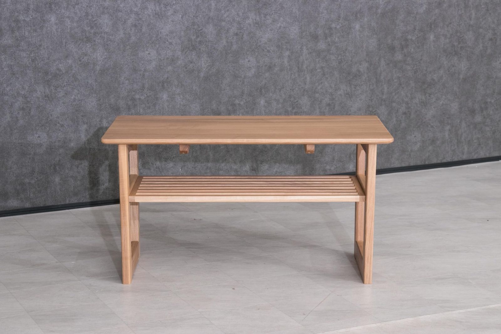 462510 幅90×奥行45×高さ48.5cm ナチュラル タモ無垢材 ハイタイプ リビングテーブル ローテーブル センターテーブル