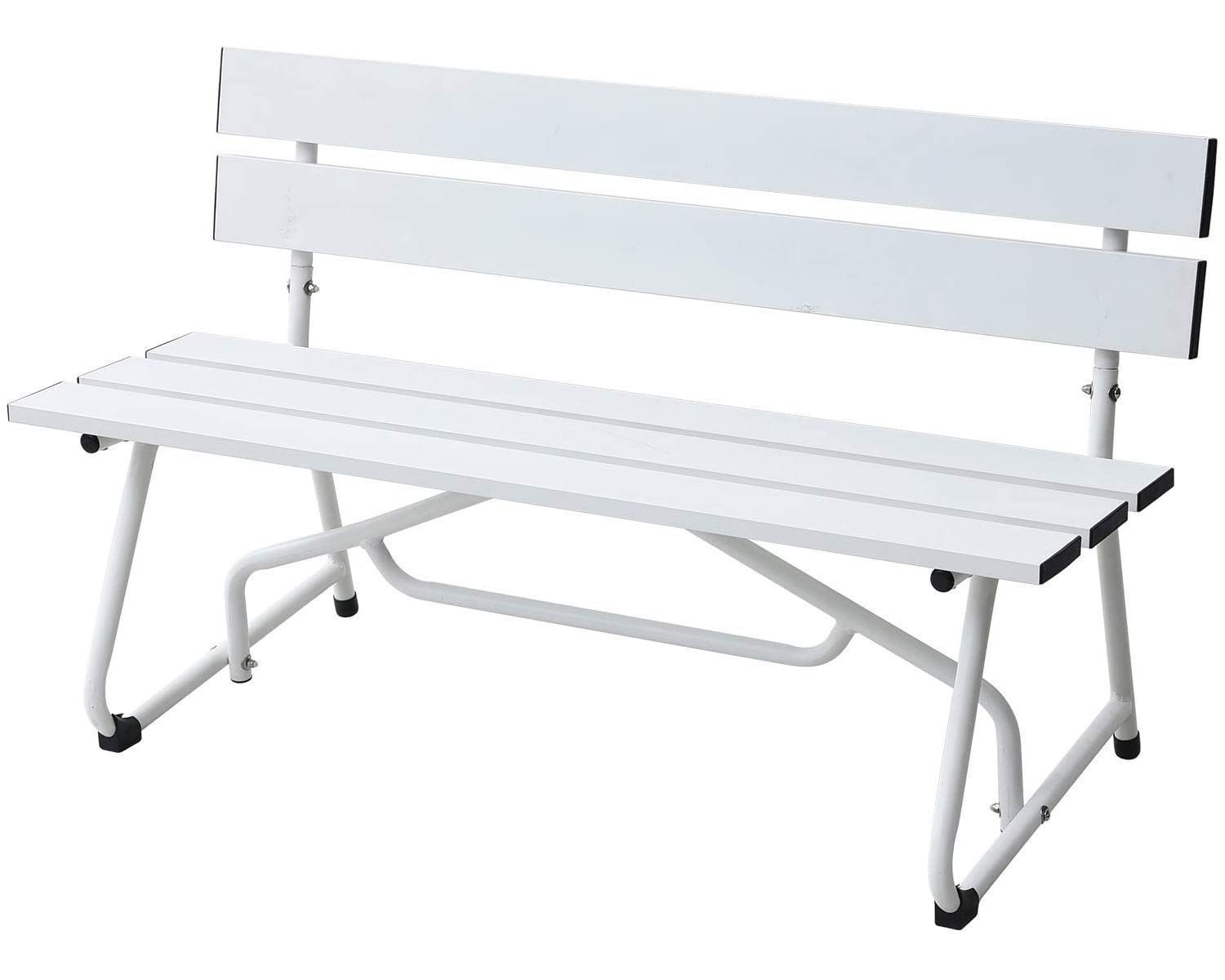 お庭 幅120×奥行53.5×高さ69.5cm ベランダ テラス バルコニー アルミガーデンベンチ 休憩所 喫煙所 ガーデンマスター ガーデンマスター ホワイト KAB-1205