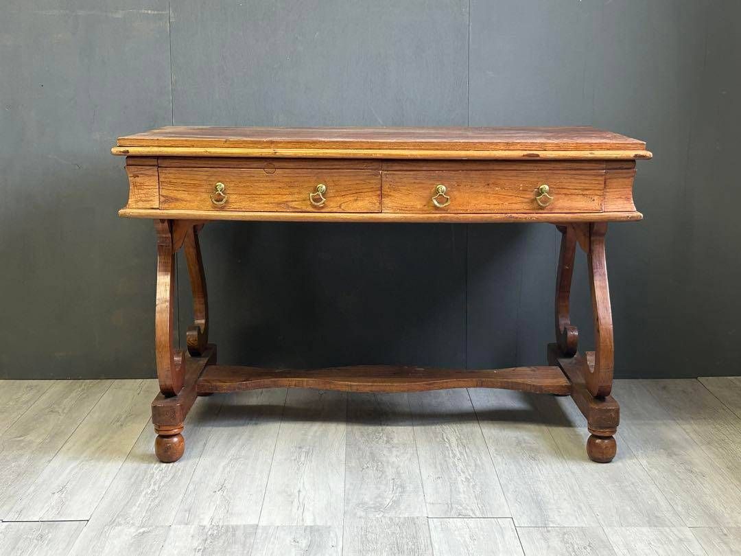 英国　アンティーク　ウッドデスク　スリランカ　ライティングデスク　ブラウン　ns 英国 アンティーク ウッドデスク スリランカ ライティングデスク