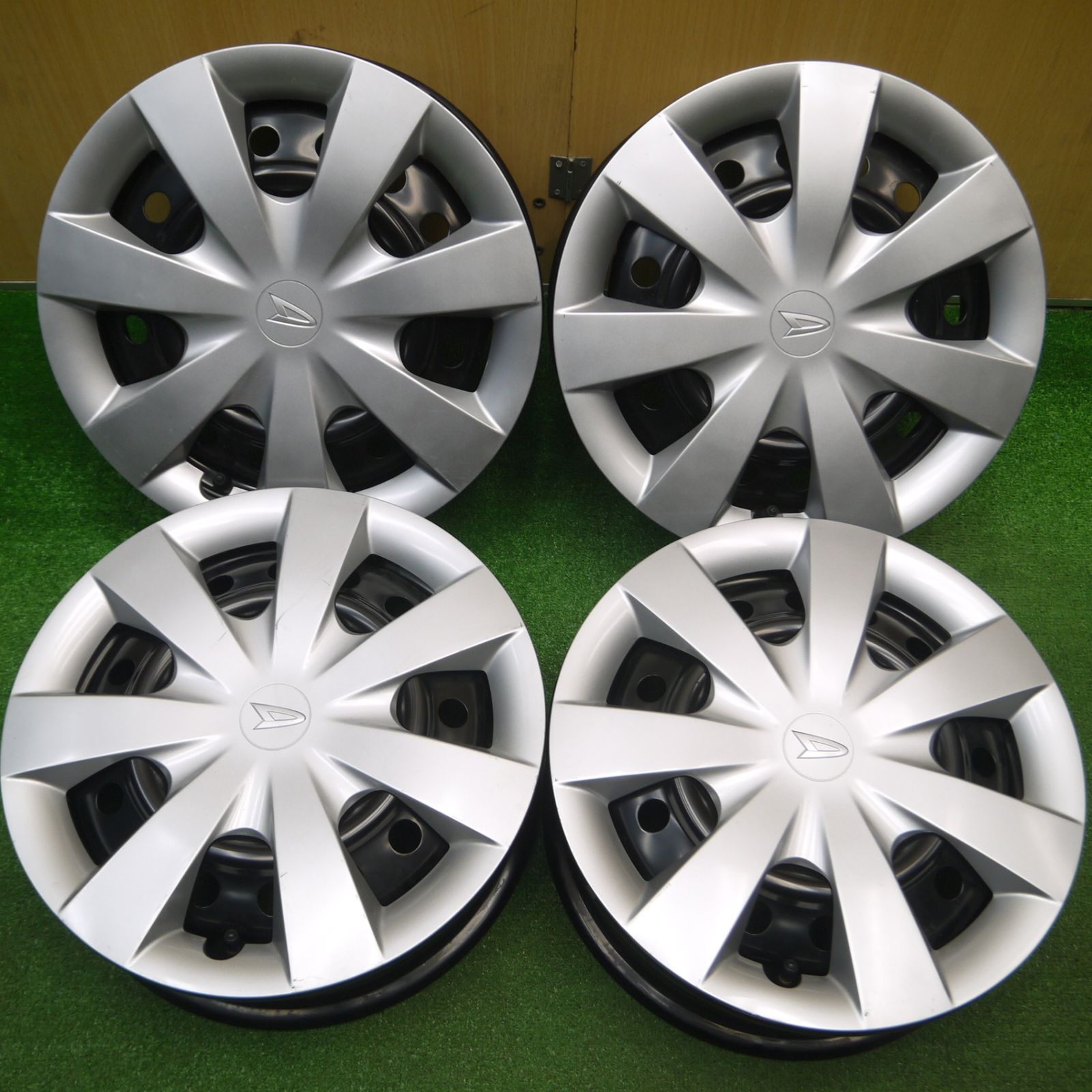 [送料無料] 4本価格ダイハツ ミライース 純正 スチール ホイール 14インチ キャップ カバー 付き 14×4.5J PCD100/4H4112007Hホ