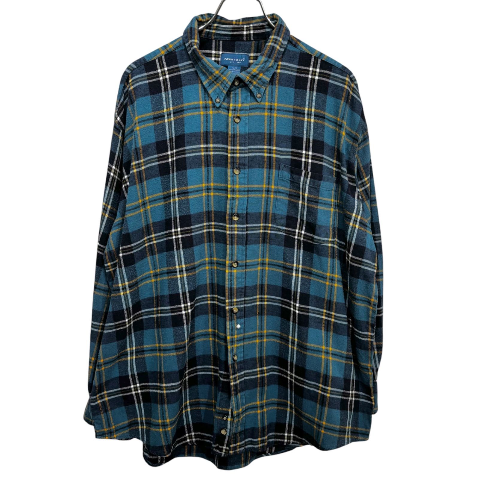 80s~90s TOWN CRAFT Button Down Flannel Shirt 【XL】 80年代