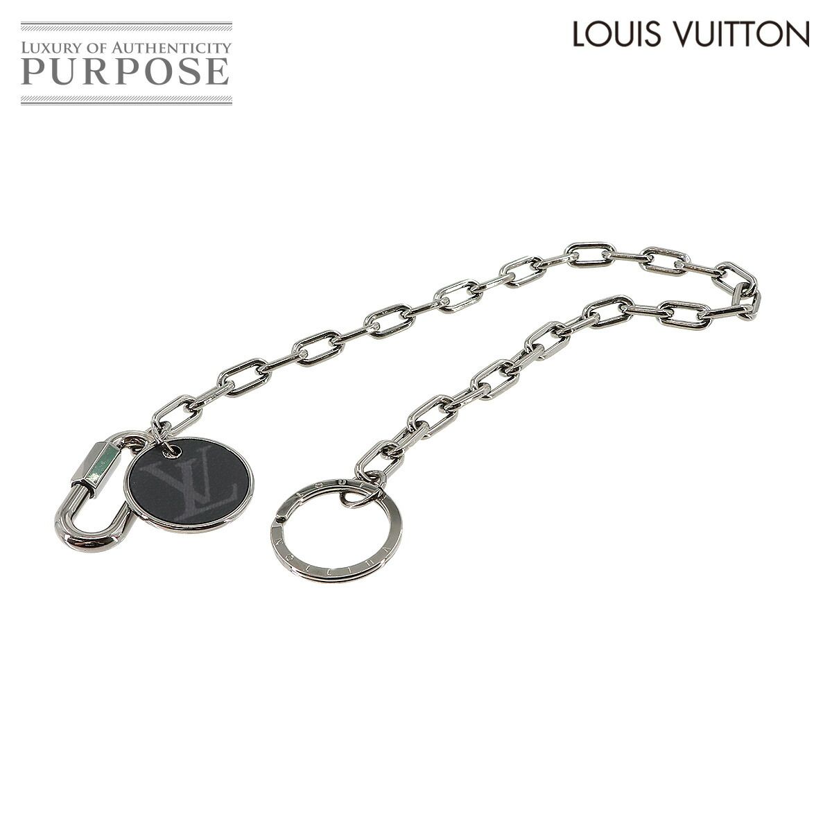 新品同様 ルイ ヴィトン LOUIS VUITTON モノグラム エクリプス ウォレットチェーン 財布用 チェーン ブラック シルバー M68862 90237097