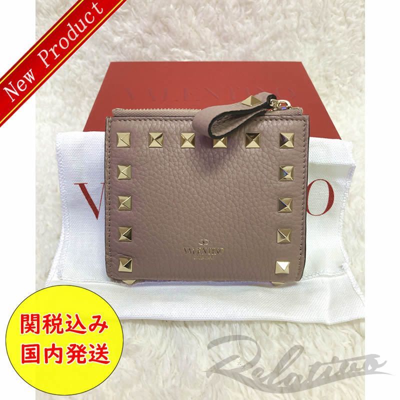 可 VALENTINO ヴァレンティノ ロックスタッズ スモール ウォレット パウダーピンク ZW2P0W06VSHP45