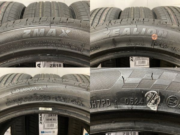 【新品】札幌発 引取可 2024年製 ZMAX ZEALION 225/45ZR18 95W 18インチ 夏タイヤ 4本 MINIクロスオーバー クラウン等 バラ売り可 (KTE013) 新品】札幌発 引取可 2024年製 ZMAX ZEALION 225/45ZR18 95W 18インチ
