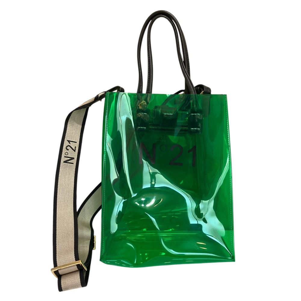 良品 N°21 ヌメロヴェントゥーノ ロゴプリント PVC クリアバッグ 2way  