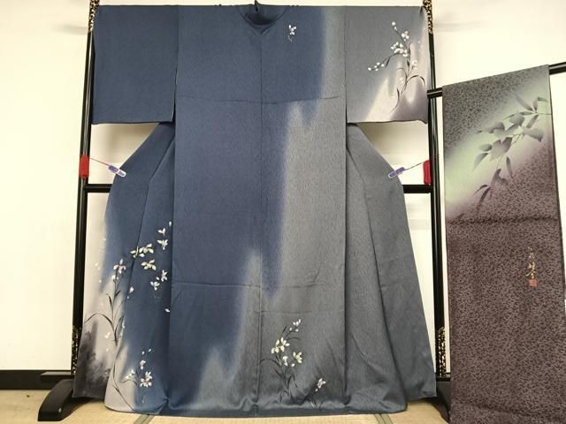 平和屋着物○京の匠日展作家 丹下雄介 小紋 間道 暈