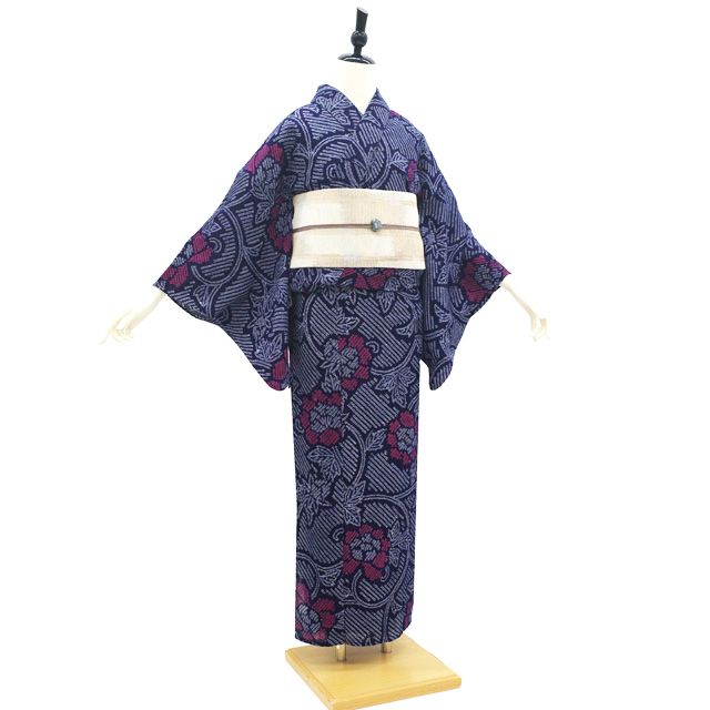 中古】 夏物 本場有松鳴海絞り 浴衣 リサイクル 有松 ゆかた