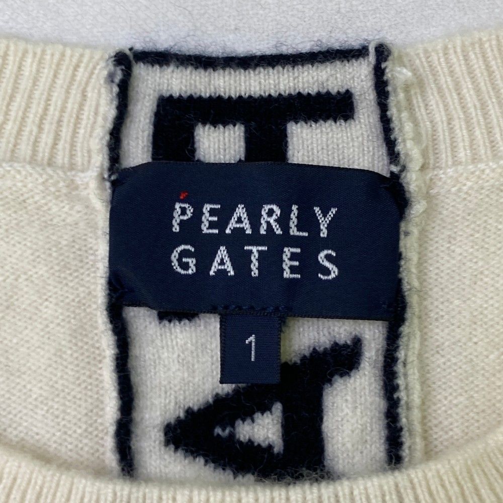 サイズ：1 PEARLY GATES パーリーゲイツ  カシミヤ ニットセーター  ホワイト系 [240101465222] ゴルフウェア レディース ストスト サイズ：1 PEARLY GATES パーリーゲイツ カシミヤ ニット