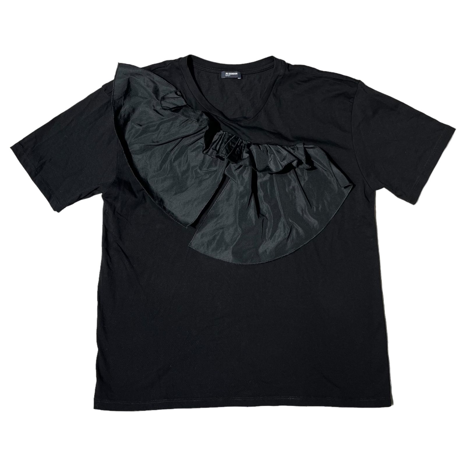 JIL SANDER フリル付きネイビー半袖Tシャツ JIL SANDER フリル付きネイビー半袖Tシャツ - メルカリ