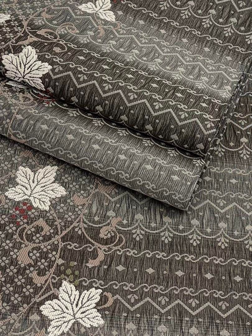 スリーシーズン 三重織 全通 洒落袋帯 葡萄唐草 リバーシブル 正絹