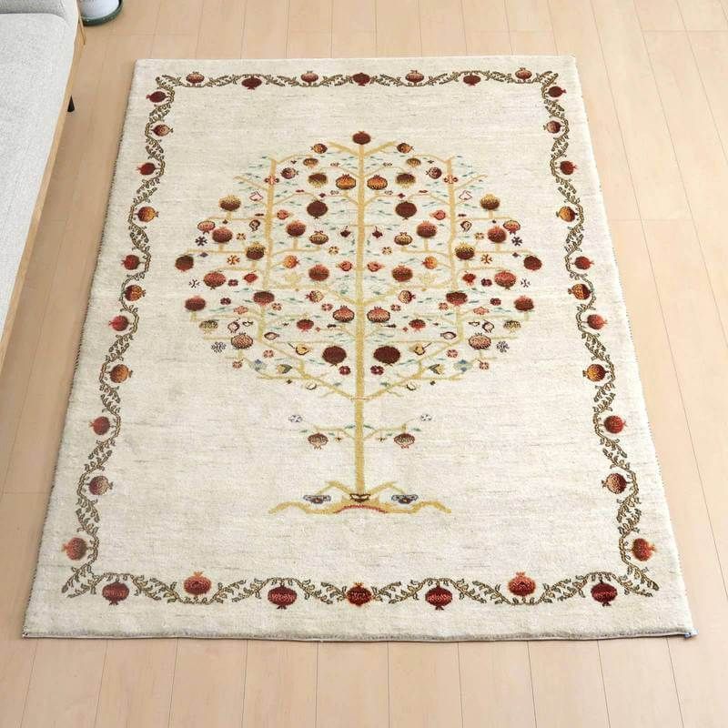 プレミアムギャッベ／ホシナマイ（ルリバフ） 205×146cm（HL-55363）