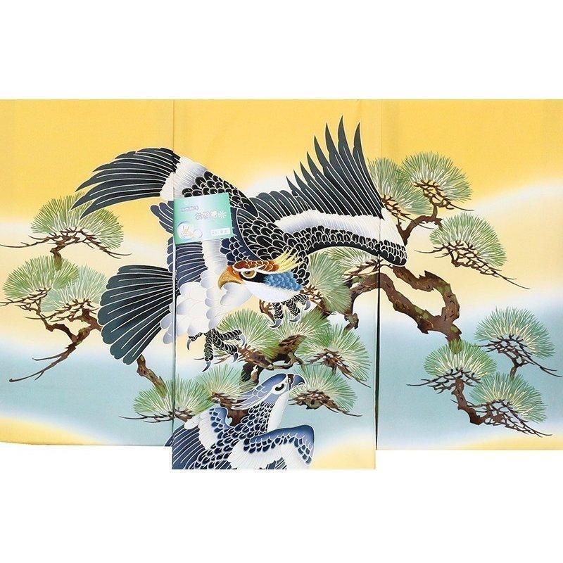 即決価格」新品正絹産着祝着京友禅、本金豪華仕様、特選大鷹と祝王朝龍