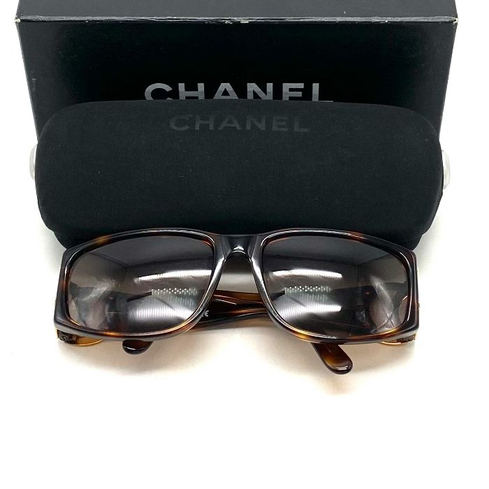 CHANEL シャネル ココマーク べっ甲 プラスチック ゴールド サングラス eH0739N