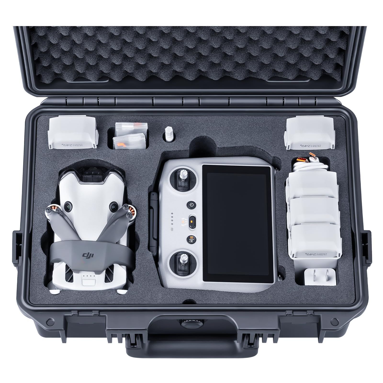 数量 Mini 4 DJI Pro|Mini 防水ケース 3|Pro DJI MM410 RC Titan 2|RC|RC-N2|N1 Lykus 送信機とストラップに適用 最大でバッテリー7個を収納 ケースのみ