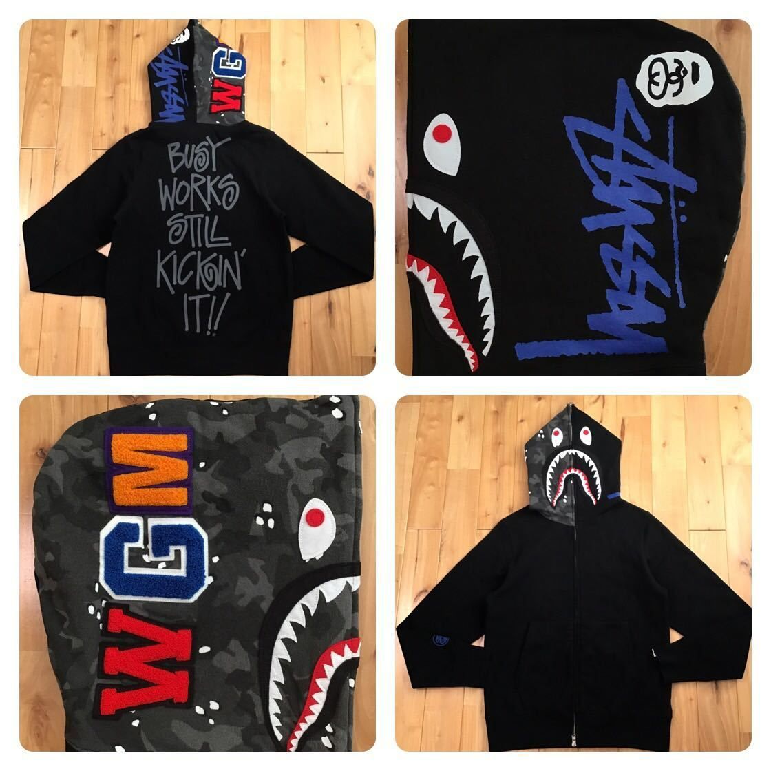 ☆激レア☆ STUSSY × BAPE シャーク パーカー Sサイズ shark full zip