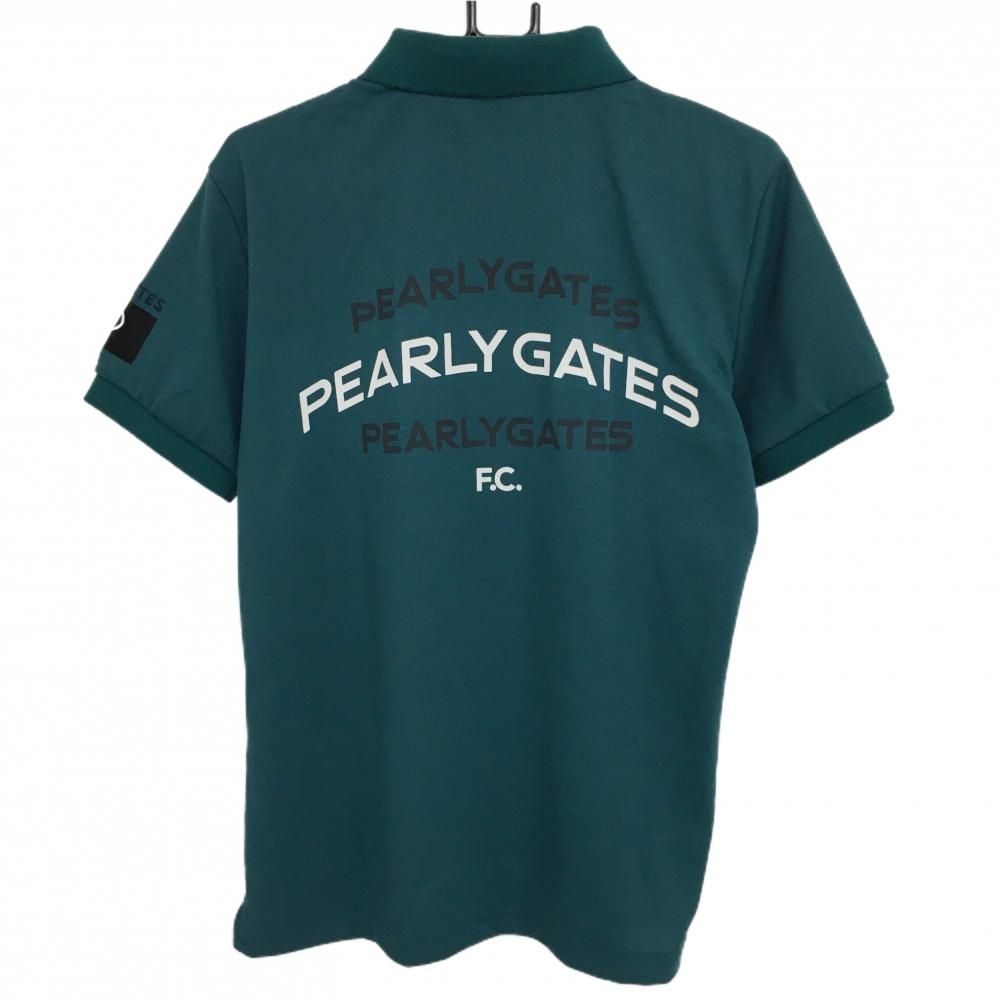 超美品】パーリーゲイツ 半袖ポロシャツ グリーン 背面ロゴ ニコちゃん