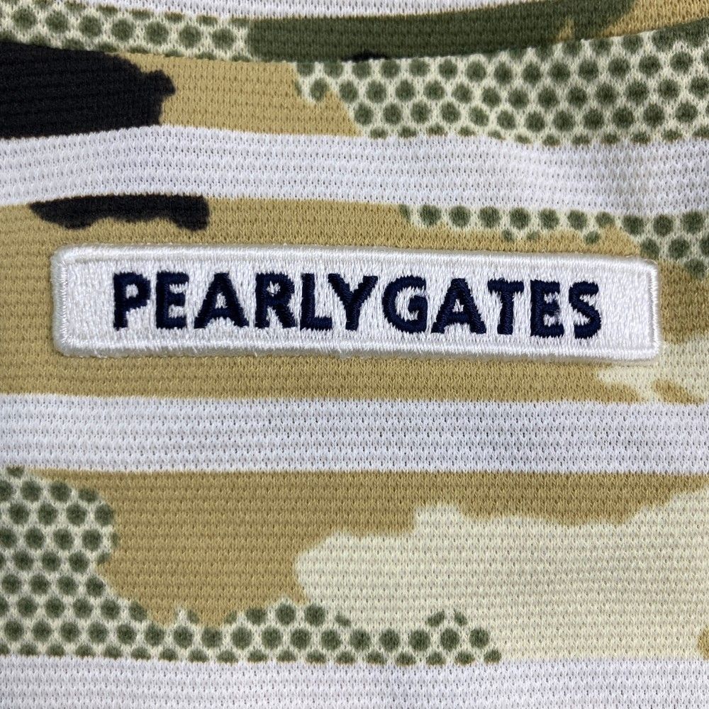 サイズ：2 PEARLY GATES パーリーゲイツ  ハイネック ノースリーブシャツ 迷彩 カモフラ柄 ベージュ系 [240101442033] ゴルフウェア レディース ストスト サイズ：2 PEARLY GATES パーリーゲイツ ハイネック