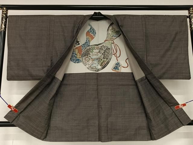 平和屋着物○男性 本場大島紬 アンサンブル 120亀甲 総詰め 正絹 逸品