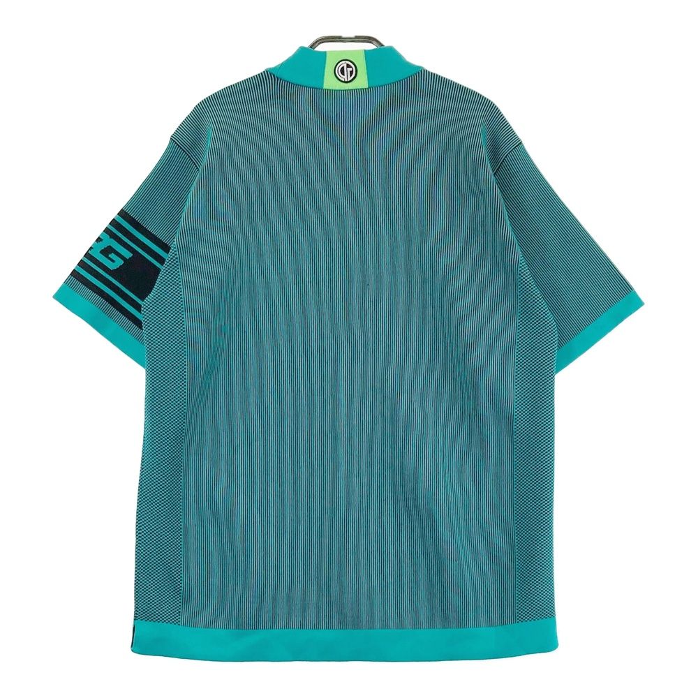 サイズ M CPG GOLF シーピージーゴルフ 半袖ニットセーター ストライプ柄 グリーン系 240101534090 ゴルフウェア メンズ ストスト