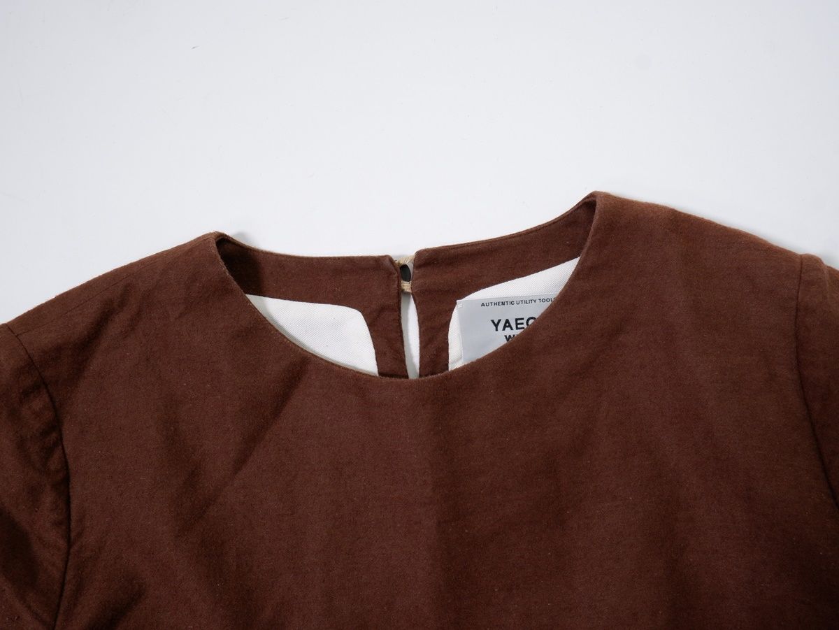 YAECA WRITEヤエカライト A LINE DRESS KUSAKI REDDIDH BROWN 草木染め  