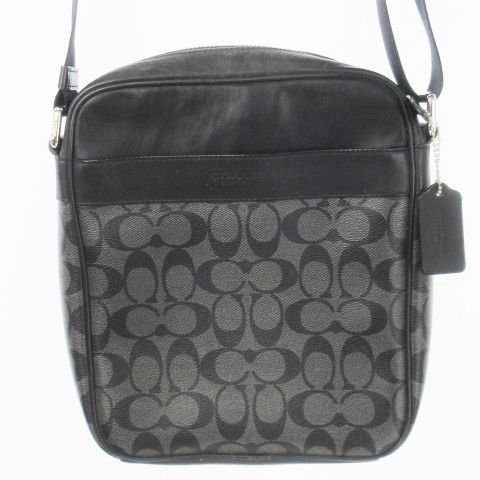 コーチ COACH ショルダーバッグ PVC 切替 レザー 革 ロゴ