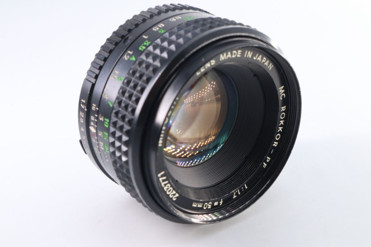 ミノルタ MINOLTA MC ROKKOR-PF 50mm 1.7 【個性派レンズ】 ミノルタ minolta SR505 ｼﾙﾊﾞｰ ⁄ MC ROKKOR-PF 50mm f⁄1.7 美品