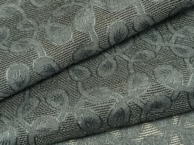 未使用　紋紗　夏着物　小紋　七宝　ますいわ屋 平和屋着物▽上質な小紋 単衣 七宝文 鬼しぼ縮緬 正絹 逸品 未