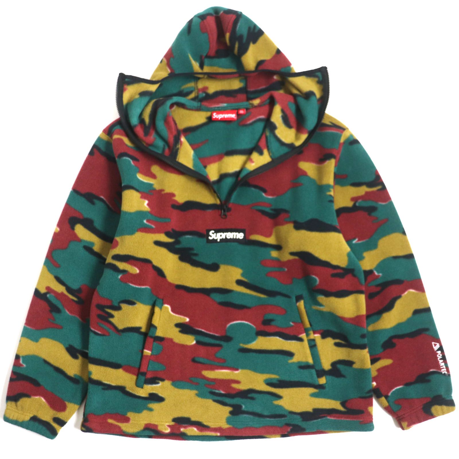 Supreme シュプリーム 23AW Polartec Facemask Half Zip Hooded Sweatshirt ハーフジップ フード ロゴワッペン付き プルオーバー パーカー マルチ M メンズ