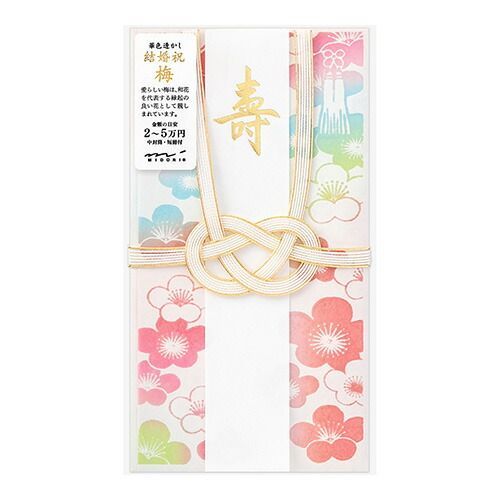 まとめ ミドリ 金封 結婚祝華色透 梅 25484 ×20セット