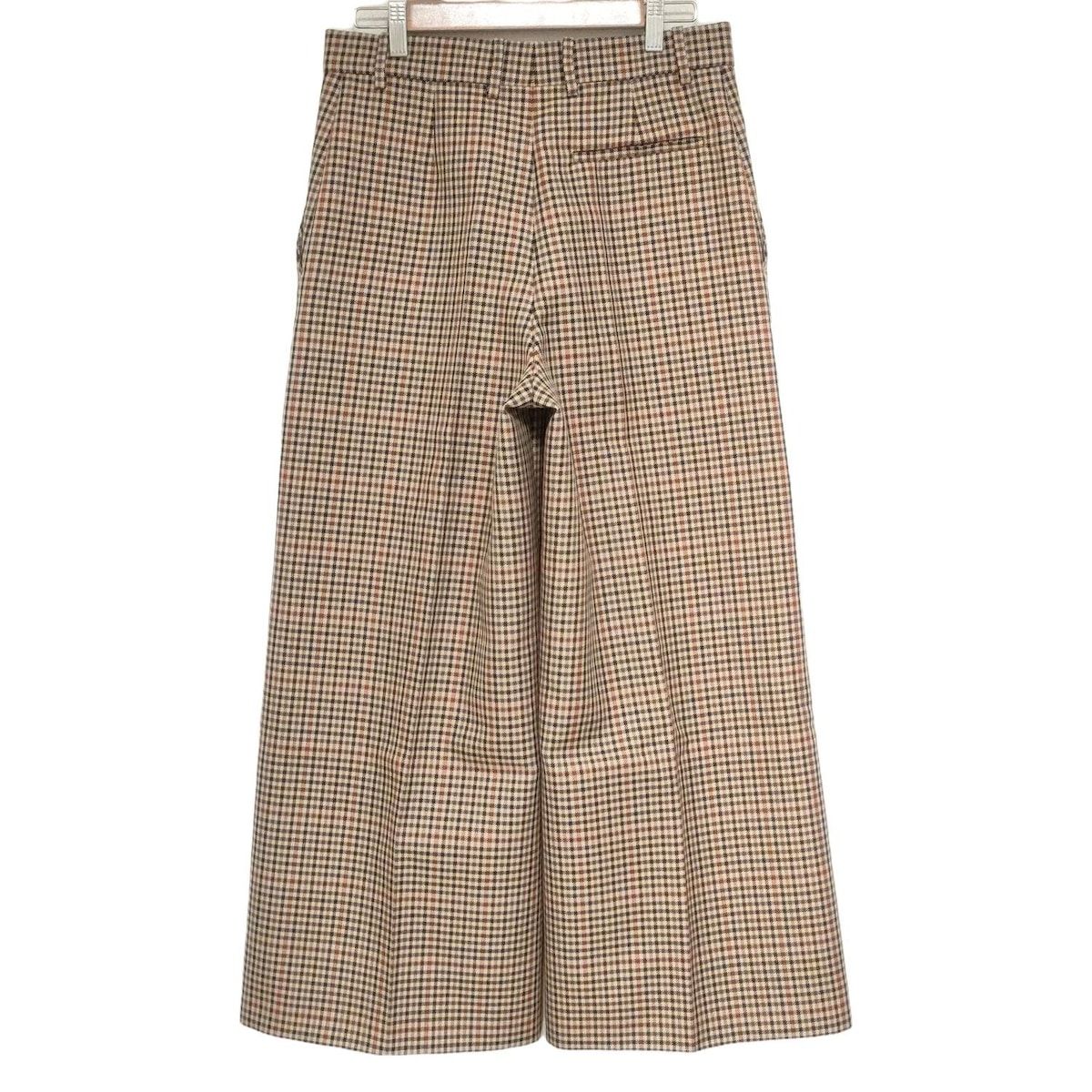 JOSEPH ジョセフ パンツ サイズ38 L レディース - ベージュ×ダークブラウン×マルチ フルレングス チェック柄 ワイドパンツ