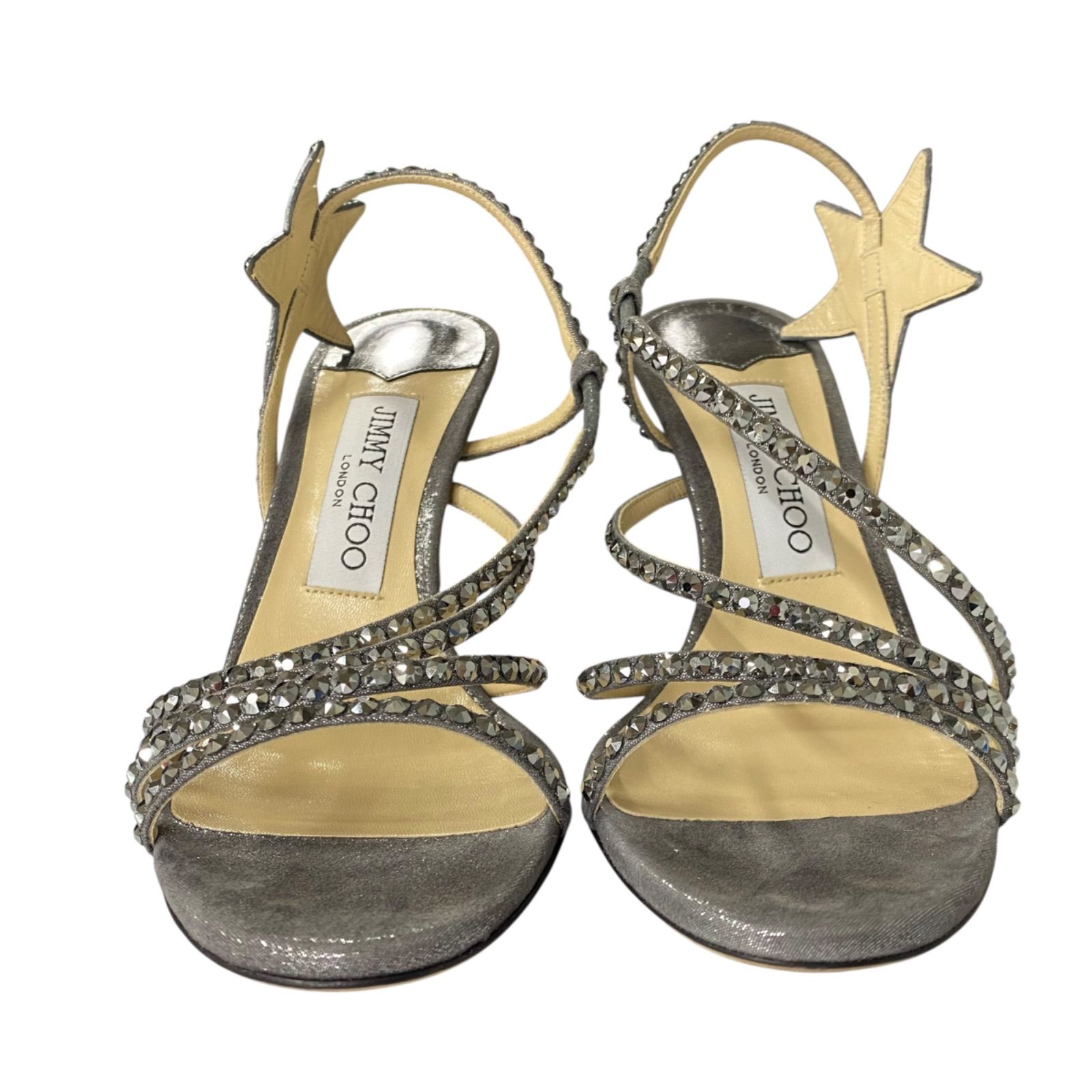 美品 ジミーチュウ JIMMY CHOO ラインストーン サンダル