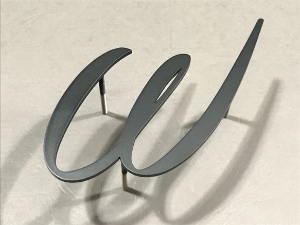 表札　看板　社名　店名　ステンレス切文字　マットブラック切文字