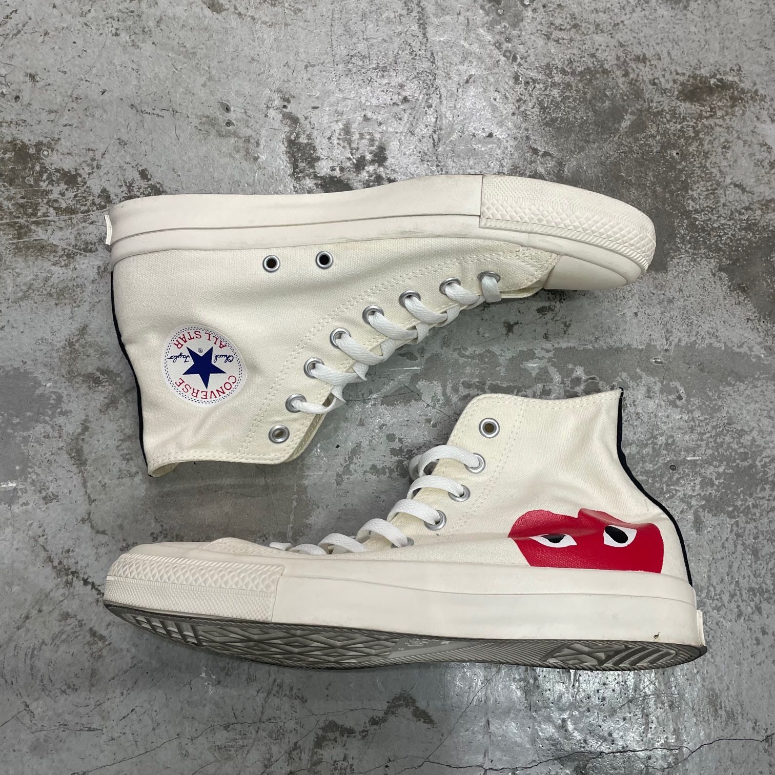 CONVERSE ALL STAR ギャルソン　ハートプリント スニーカー プレイ・コム デ ギャルソン×コンバース、つま先に“ハート