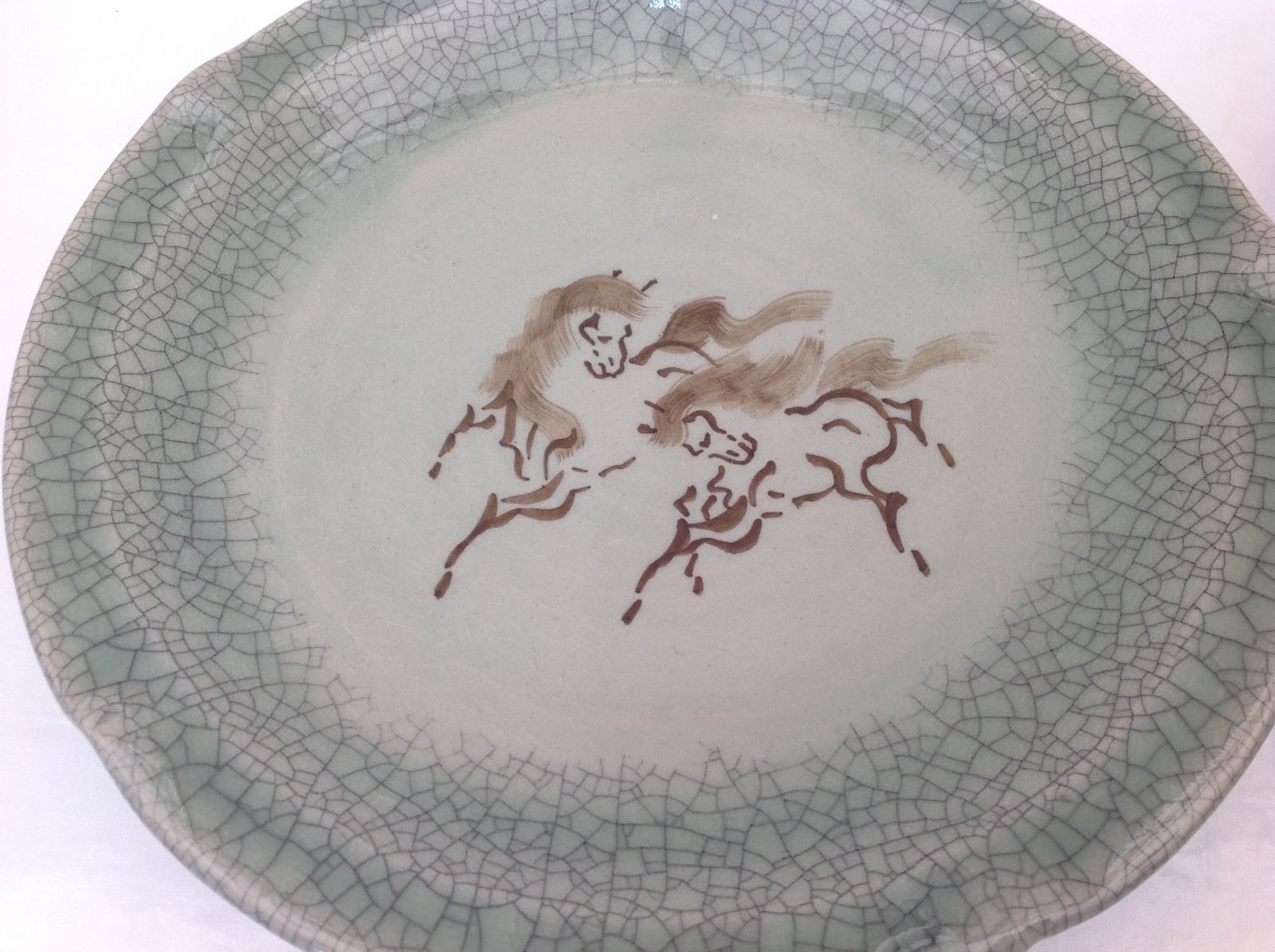 青緑色の馬の絵皿　栖鳳窯　大堀相馬焼 青緑色の馬の絵皿 栖鳳窯 大堀相馬焼 - メルカリ