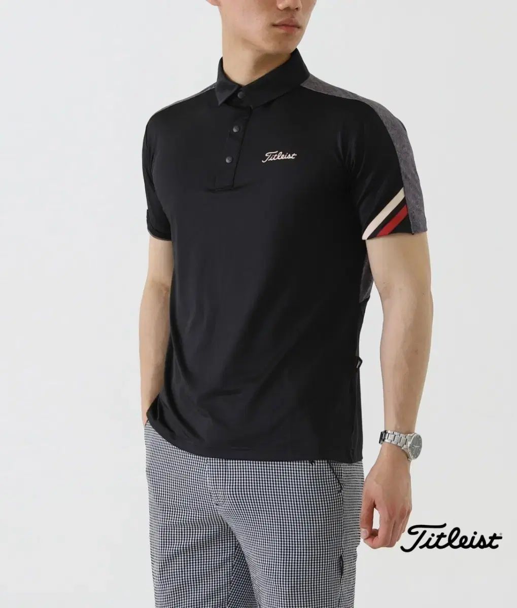 Titleist タイトリスト メンズ ストレッチ サムスンのロゴ 襟付きTシャツ ポロシャツ