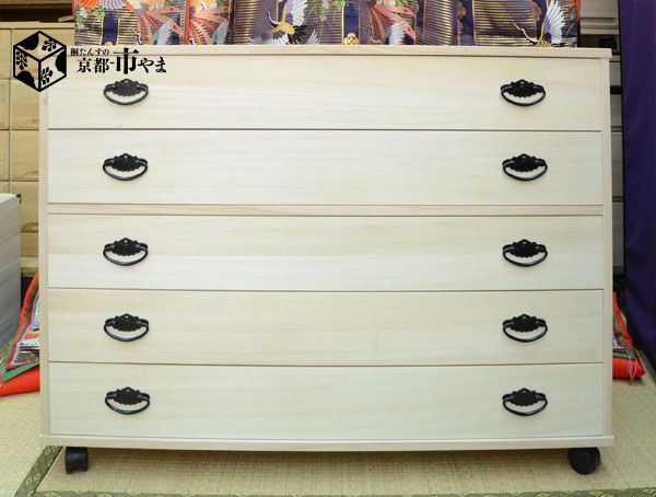 桐たんす 桐 押入 収納 桐箪笥100cm高さ70cm 5段 キャスター 桐たんす 桐 押入 収納 桐箪笥100cm高さ70cm 5段 キャスター