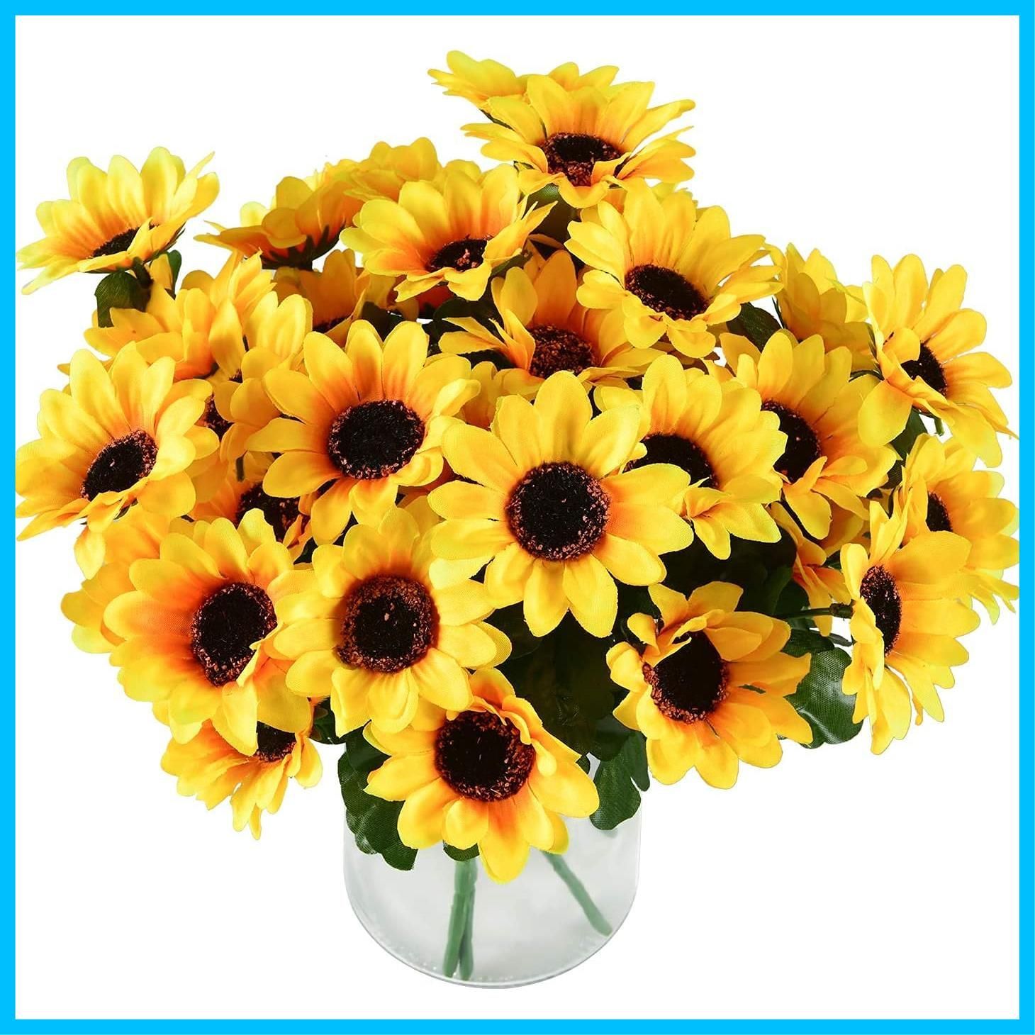 生花みたい 枯れない花 撮影 人工観葉植物 母の日 7本 束 お祝い 4束28本 プレゼント 結婚式 花束 オフィス 造花 喫茶店 ひまわり 部屋飾り himsyuden インテリア 28本4束