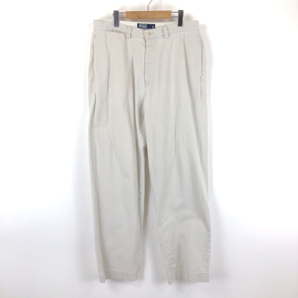 【古着】 RALPH LAUREN ラルフローレン チノパンツ PHLIP PANT 90年代 ベージュ系 メンズW33 【中古】 n045069