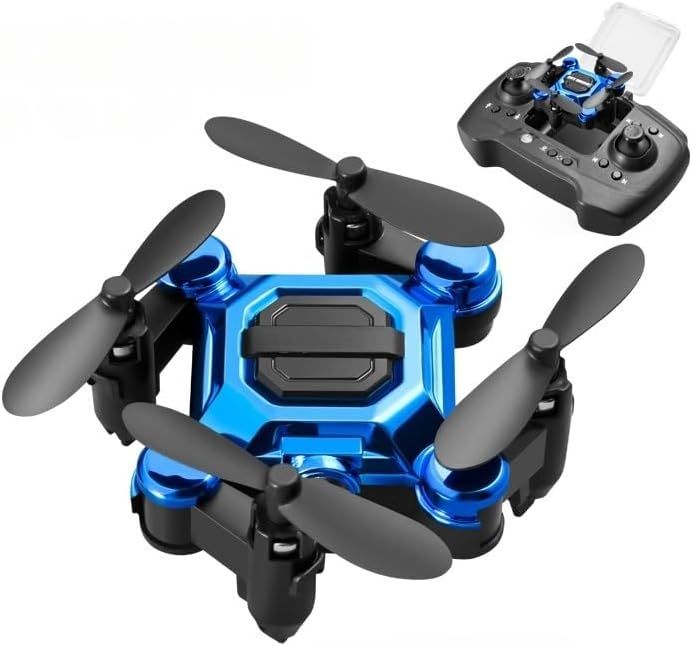 ミニ空撮ドローン カメラ付き 4K HD 小型ポータブル RC ドローン 高度維持 360° ロール 軌道飛行 向けワンキー離陸 プロペラ保護カバー 折り畳み高速旋回 重力センサーヘッドレスモード 子供用収納ケース付き 15 分長時