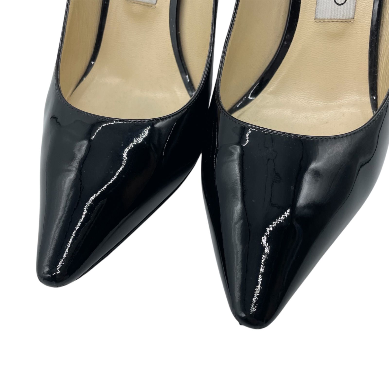 JIMMY CHOO ジミーチュウ ROMY 85 PAT 247 ブラック パンプス Size:38 