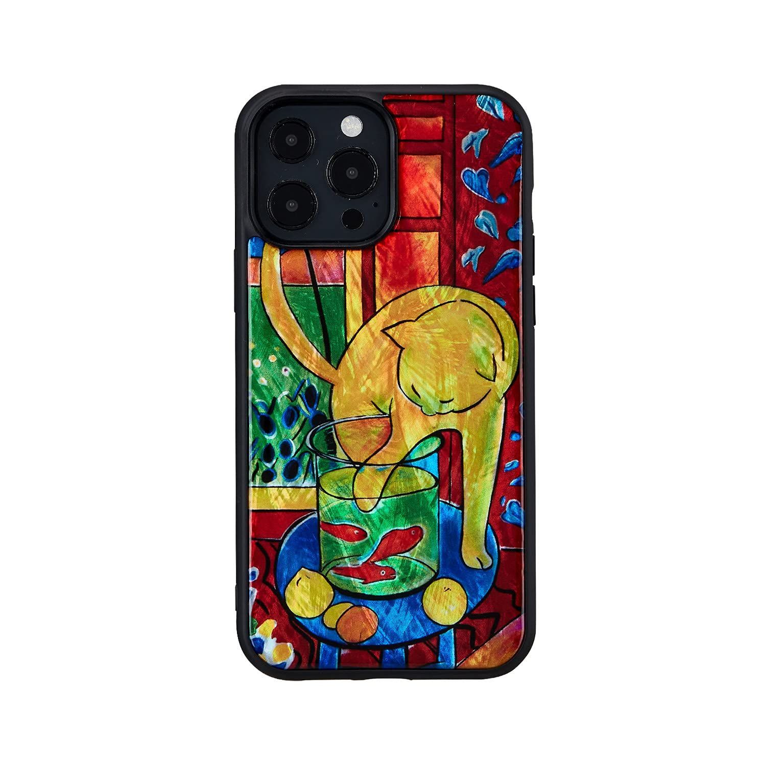 【新着商品】ikins Ikins iPhone 13 Pro ケース 天然貝 [ Pearl 絵画シリーズ 名作絵画 ハイブリッド TPU ストラップホール付き ワイヤレス充電 ] マティス 魚と猫 I21069i13P【国内正規品】