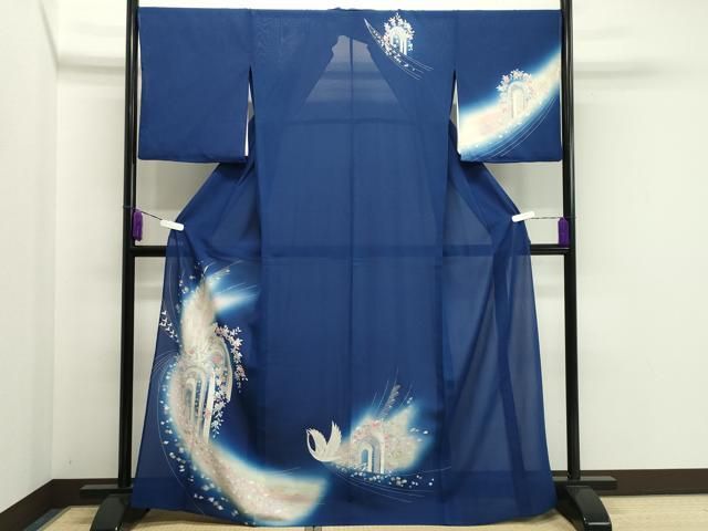 平和屋着物＊夏物 訪問着 絽 草花文 暈し染め 金彩 高島屋扱い