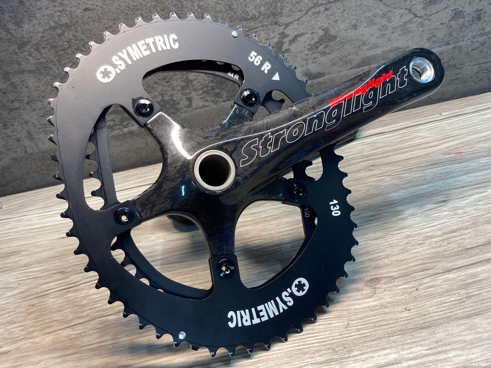 IX163 ストロングライト Stronglight Vorace Carbon クランクセット 172.5mm O.SYMETRIC チェーンリング 56|44T 楕円 BCD130