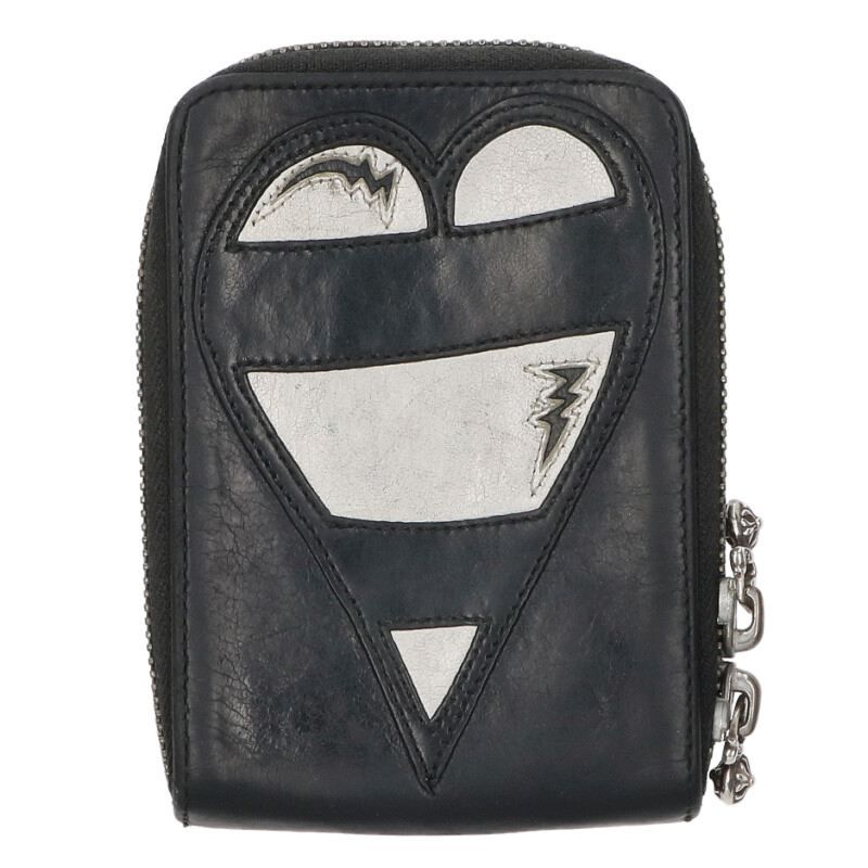 クロムハーツ ダブルジップハートレザー財布 メンズ