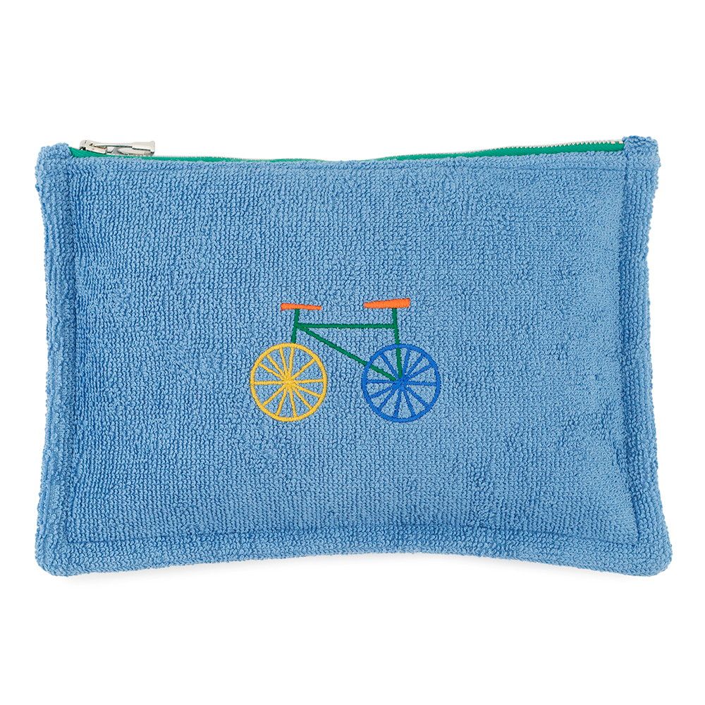エルメス ポーチ レ カバン フラットポーチPM ブルー|シルバー金具 HERMES
