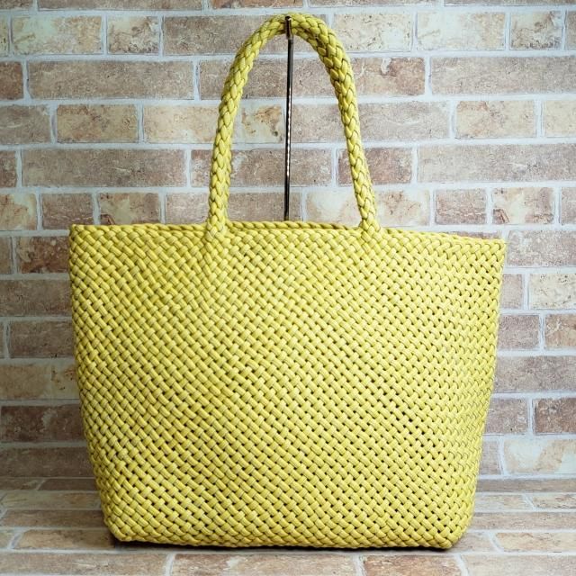 ヒロフ ☆ ブレッツァ 編み込み メッシュ レザー トートバッグ 